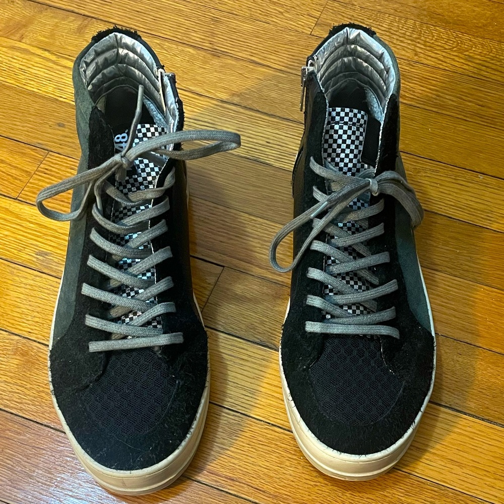 Men’s P448 Skate Sneakers Men’s Size 44 Black Green High top shoe.